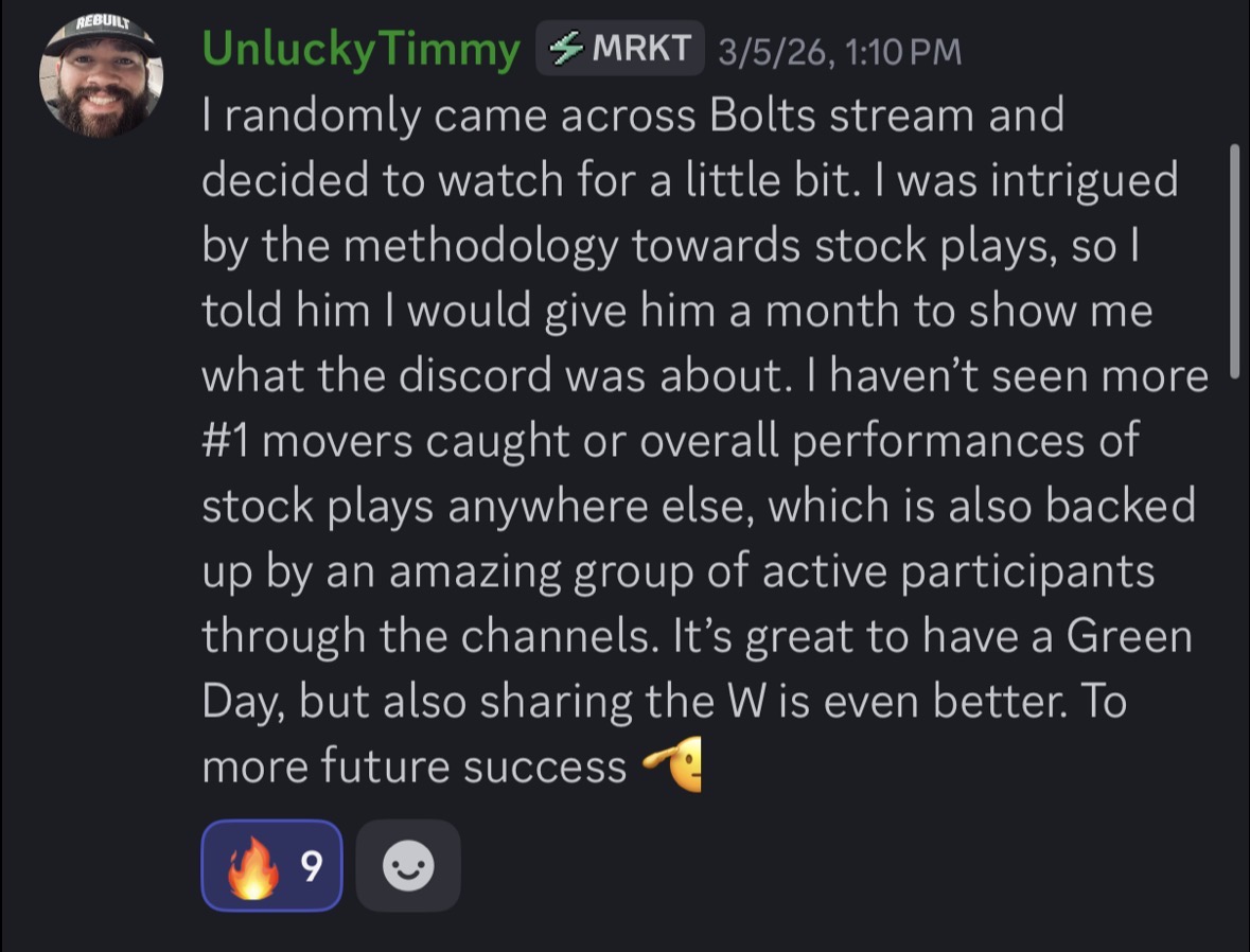 UnluckyTimmy praising #1 movers caught and community